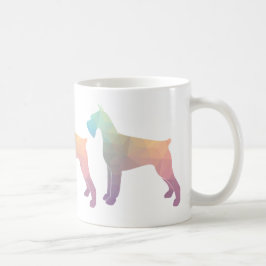 Taza De Café Silueta de patrón geométrico Schnauzer gigante