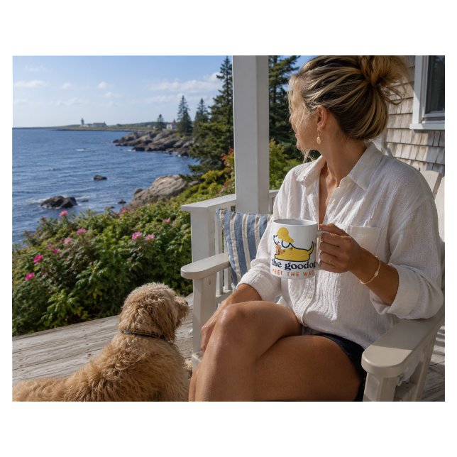 Taza De Café Silueta de perro lindo Disfraz divertido de langos (Subido por el creador)