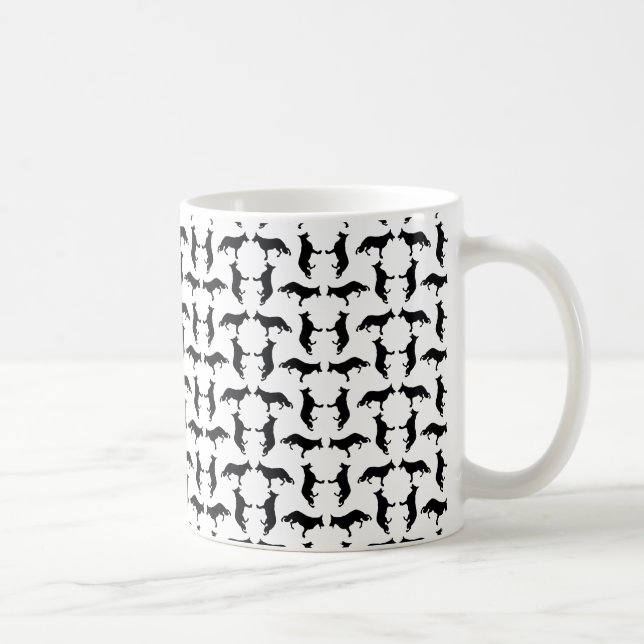 Taza De Café Silueta de perro pastor (Derecha)