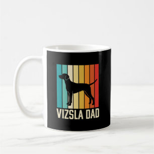 Taza De Café Silueta de perro Retro Vizsla Papá