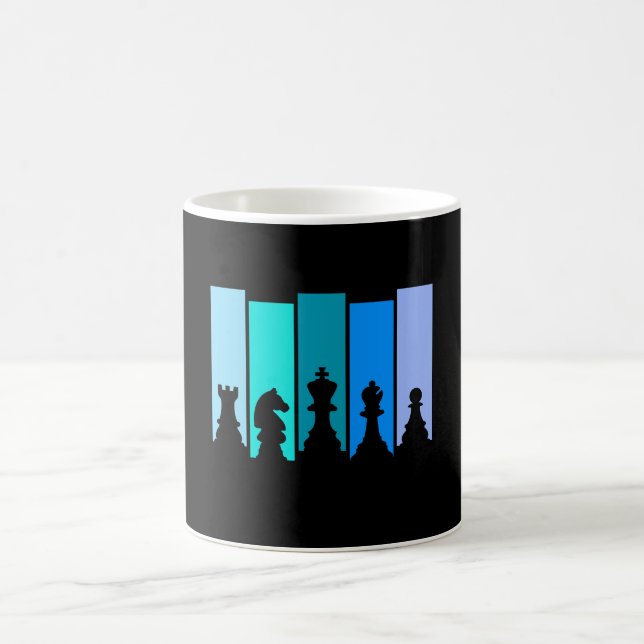 Taza De Café Silueta de piezas de ajedrez (Centro)