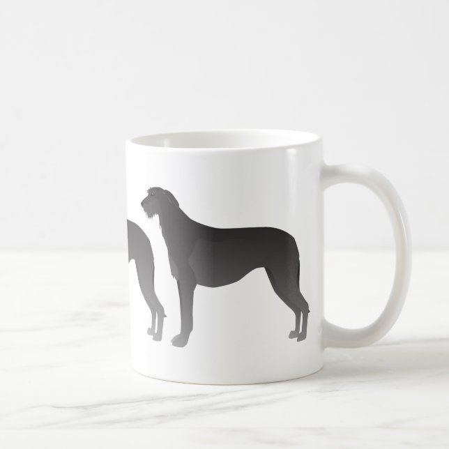 Taza De Café Silueta de raza de perro básica de Deerhound (Derecha)