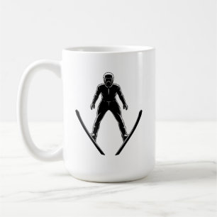 Taza De Café Silueta de saltador de esquí