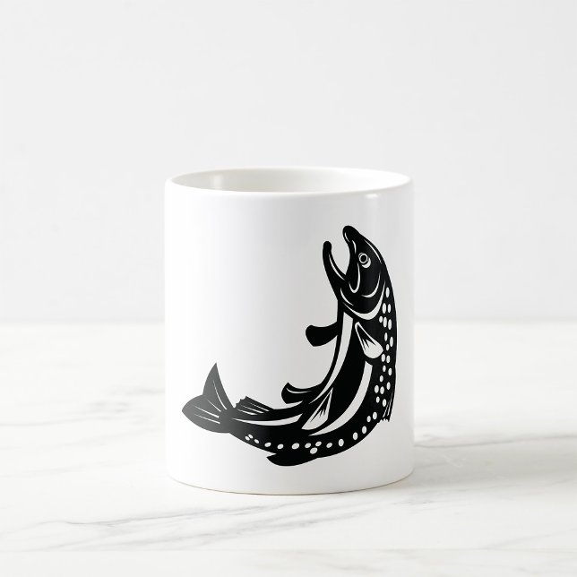 Taza De Café Silueta de trucha saltando (Subido por el creador)