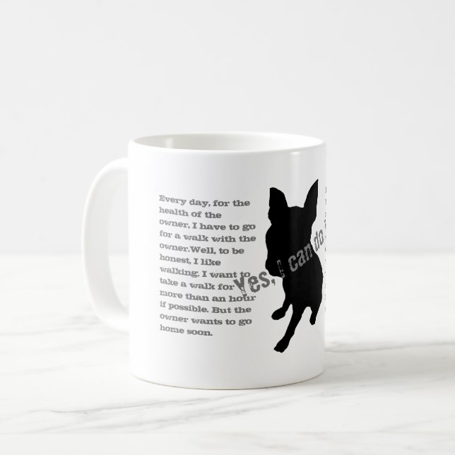 Taza De Café silueta de un perro sentado (Anverso izquierdo)