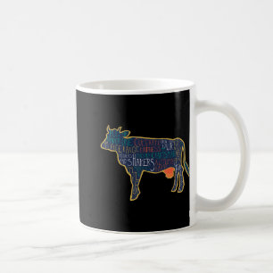 Taza De Café Silueta de vaca Tygraphy Frases Novilla Divertido 