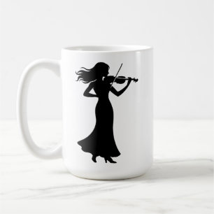 Taza De Café Silueta de violinista dama