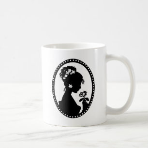 Taza De Café Silueta del camafeo del Victorian