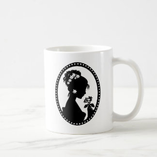 Taza De Café Silueta del camafeo del Victorian