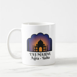 Taza De Café Silueta del emblemático monumento indio Taj Mahal