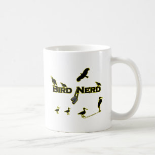 Taza De Café Silueta del empollón del pájaro