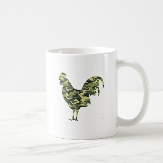 Taza De Café Silueta del gallo del camuflaje (Derecha)