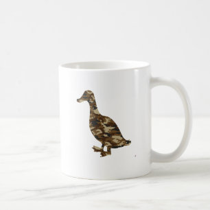Taza De Café Silueta del pato del camuflaje