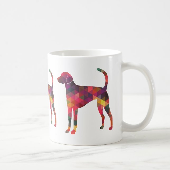 Taza De Café Silueta del patrón geográfico de Foxhound estadoun (Derecha)