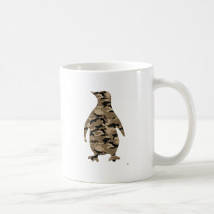 Taza De Café Silueta del pingüino del camuflaje