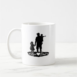 Taza De Café Silueta Día del Padre Familia Gráfico