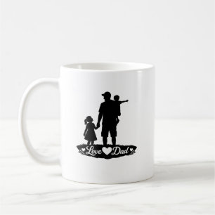 Taza De Café Silueta Día del Padre Familia Gráfico