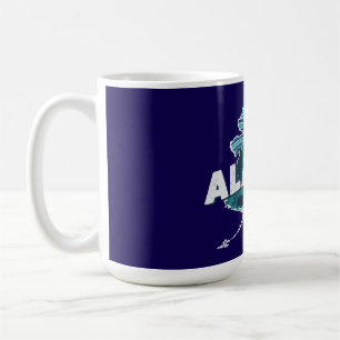 Taza De Café Silueta escénica retro de Alaska