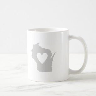 Taza De Café Silueta estatal Heart Wisconsin