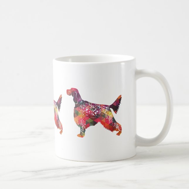 Taza De Café Silueta geométrica de perro de ciervo inglés - múl (Derecha)