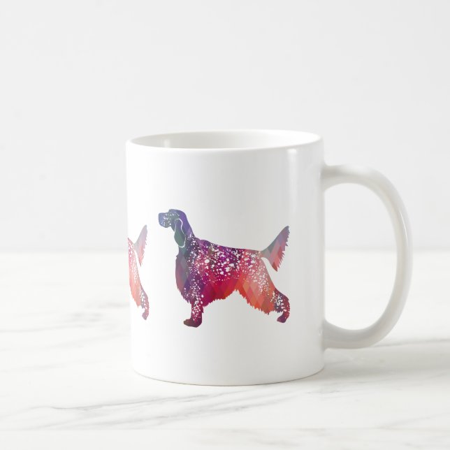 Taza De Café Silueta geométrica de perro de ciervo inglés - ros (Derecha)