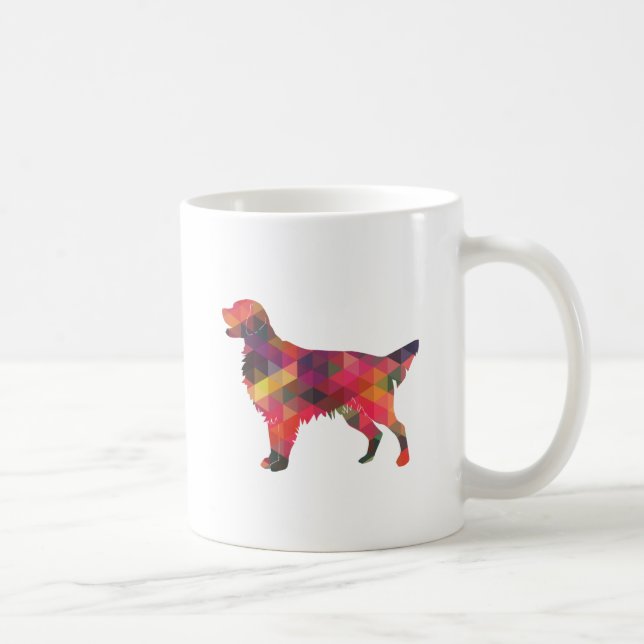 Taza De Café Silueta geométrica de perro recuperador plano (Derecha)