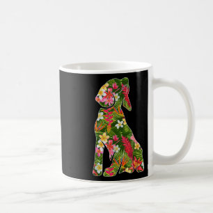 Taza De Café Silueta Graciosa De Perro Beagle Suma Floral Hawai