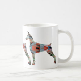 Taza De Café Silueta negra geométrica Doberman Pinscher