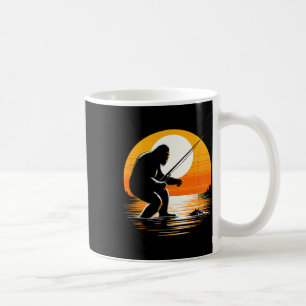 Taza De Café Silueta Retro de Bigfoot Sasquatch Juega al Escond