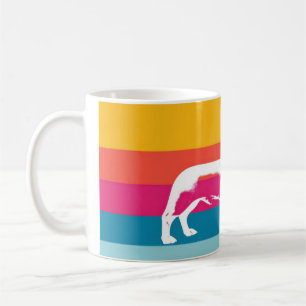 Taza De Café Silueta Retro de Dachshund – Arte Canino Pop Color