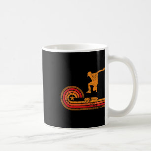 Taza De Café Silueta Retro de Skateboarder de los 70 Skateboard