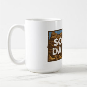 Taza De Café Silueta retro escénica de Dakota del Sur