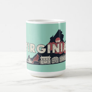 Taza De Café Silueta retro escénica de Virginia