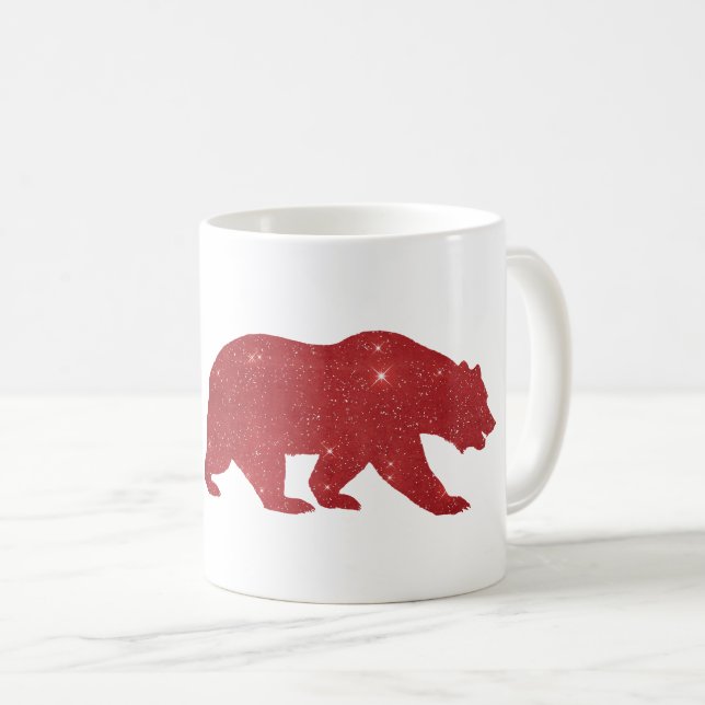 Taza De Café silueta roja del oso (Anverso derecho)