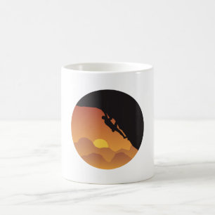 Taza De Café Silueta vectorial de diseño plano de escalada