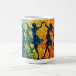 Taza De Café Siluetas coloridas bailando
