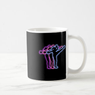 Taza De Café Siluetas de chicas de artes marciales Muay Thai Ki