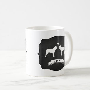 Taza De Café Siluetas de perro Cane Corso Amor