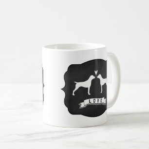 Taza De Café Siluetas de perro de puntero alemán de pelo corto 