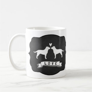 Taza De Café Siluetas de perro Labrador Retriever Amor