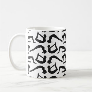 Taza De Café Siluetas de posiciones de yoga