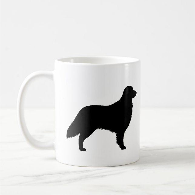 Taza De Café Siluetas de raza de perro de recuperación plana (Izquierda)