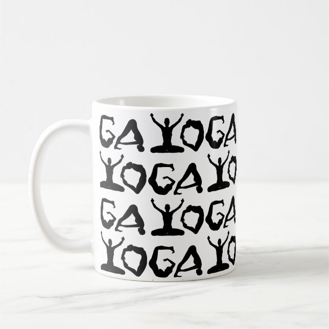 Taza De Café Siluetas de yoga (Izquierda)