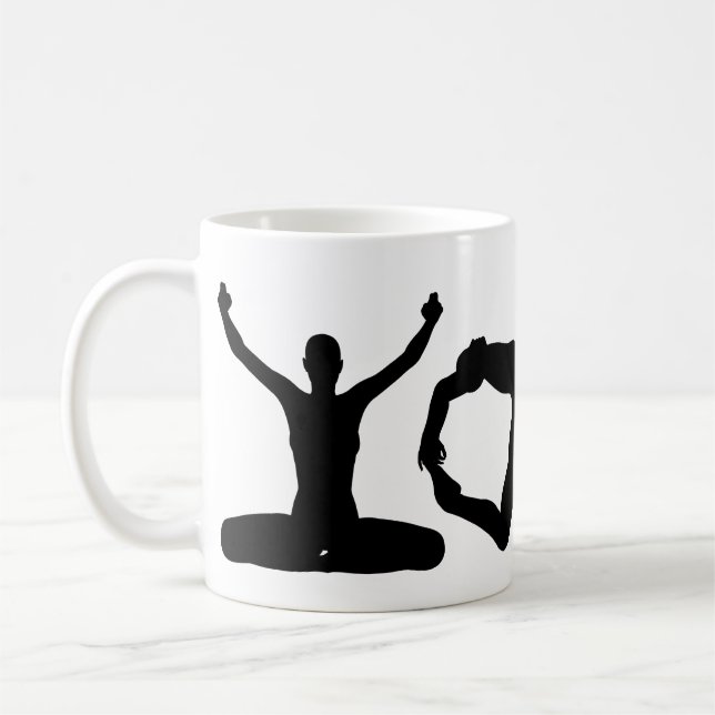 Taza De Café Siluetas de yoga (Izquierda)