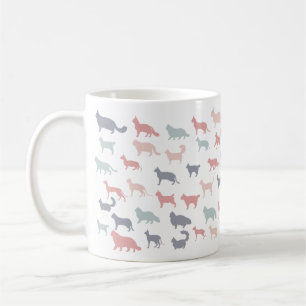 Taza De Café Siluetas graciosas de gatos personalizados