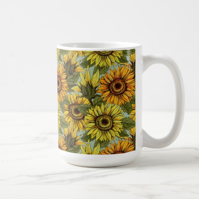 Taza De Café Siluyentes en el fondo sabio Naranja Yello (Derecha)