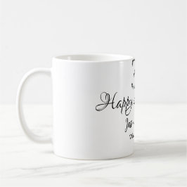 Taza De Café Silver Metallic 30th Feliz aniversario añada nombr