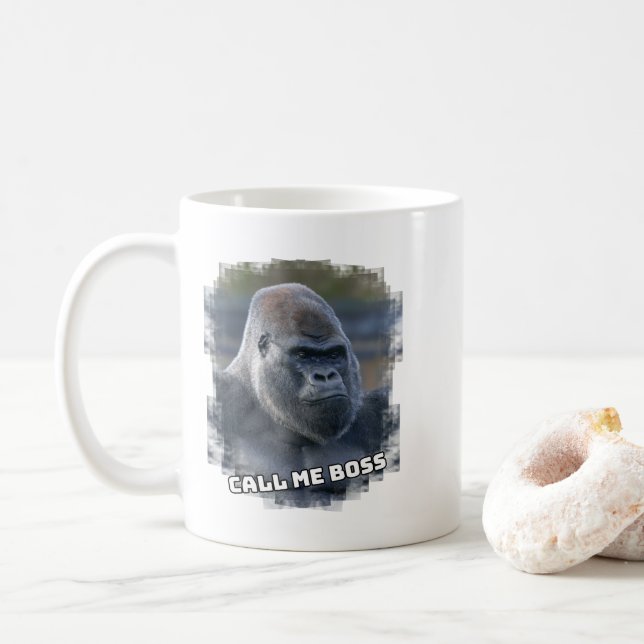 Taza De Café Silverback "Llámame Jefe" (Con donut)