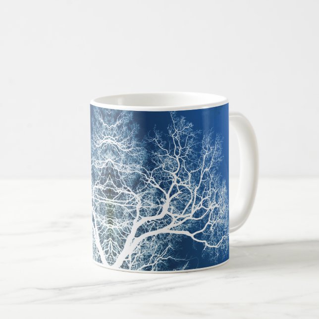 Taza De Café Silvicultores azules y blancos (Anverso derecho)