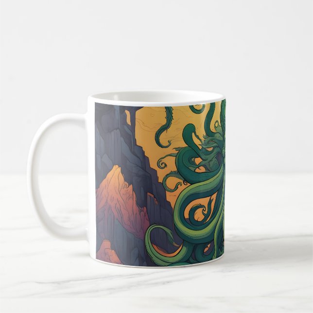 Taza De Café Simbolismo místico de Cthulhu (Izquierda)